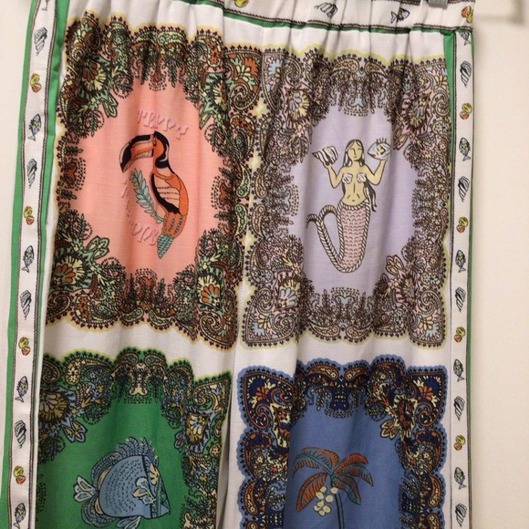 Womens Linen Blend Wide Leg Pants - Picture 2 of 7